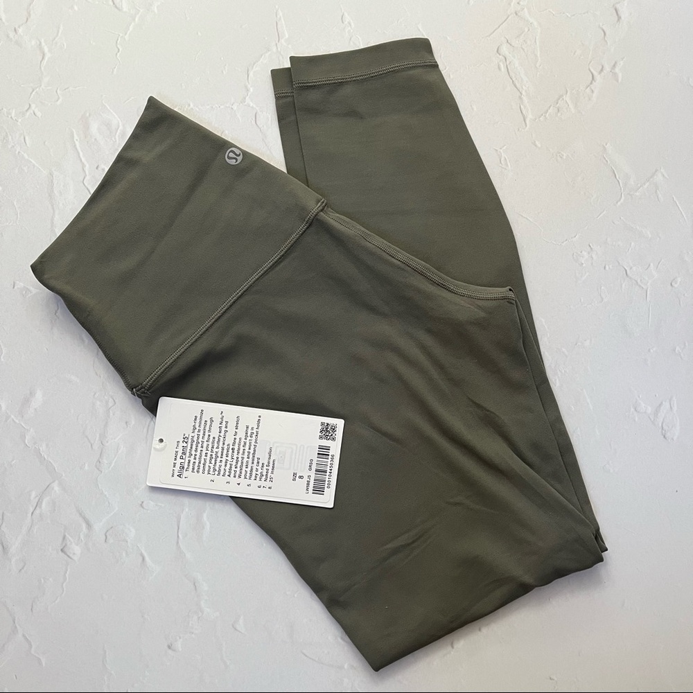 NWT Lululemon Align High Rise 25" Pant, Grey Sage